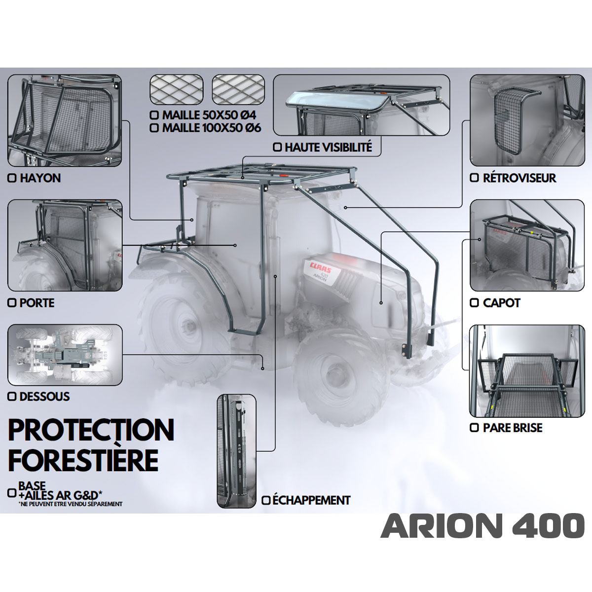 CAGE PROTECTION FORESTIERE TRACTEUR CLAAS ARION – Image 2