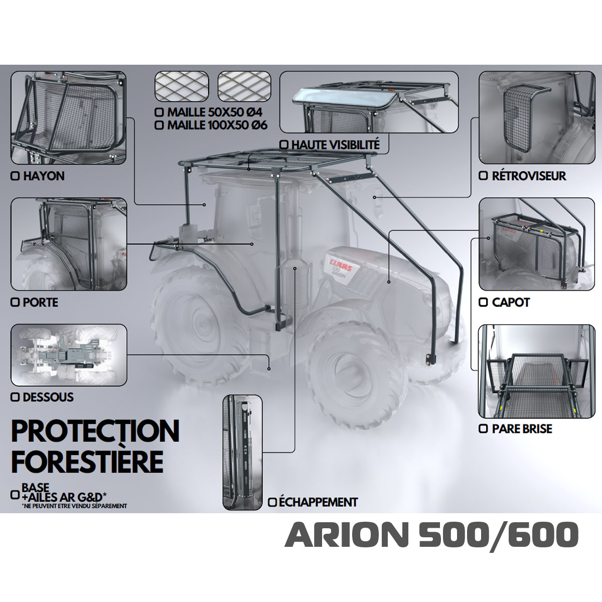 CAGE PROTECTION FORESTIERE TRACTEUR CLAAS ARION – Image 3